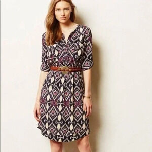 Anthropologie Holding Horses Mira Ikat Bohemian Aztec Southwestern Dress Size 4